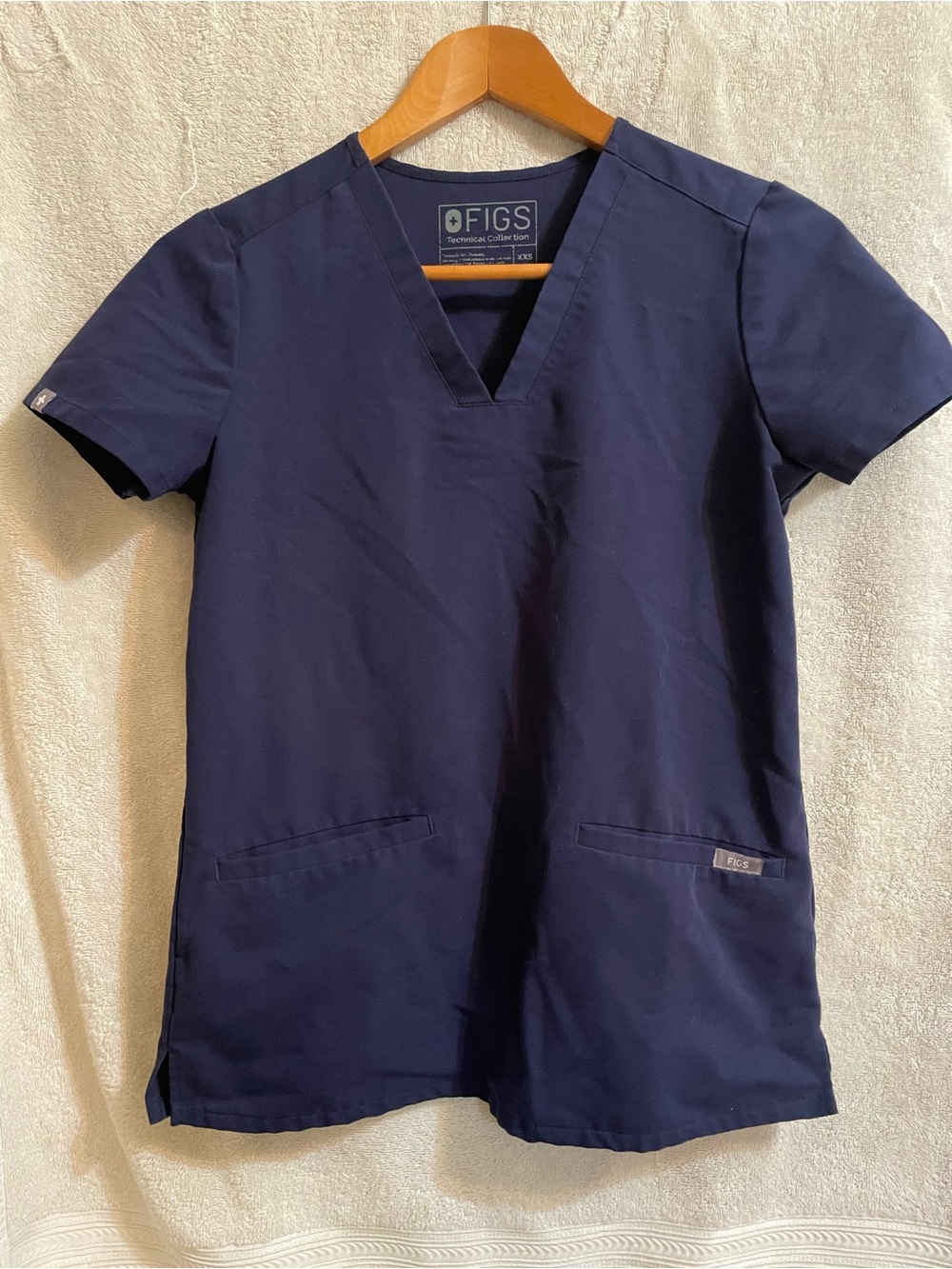Figs Black V-Neck Medical Top